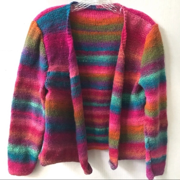 Sweaters - Rainbow Wool Cardigan Small